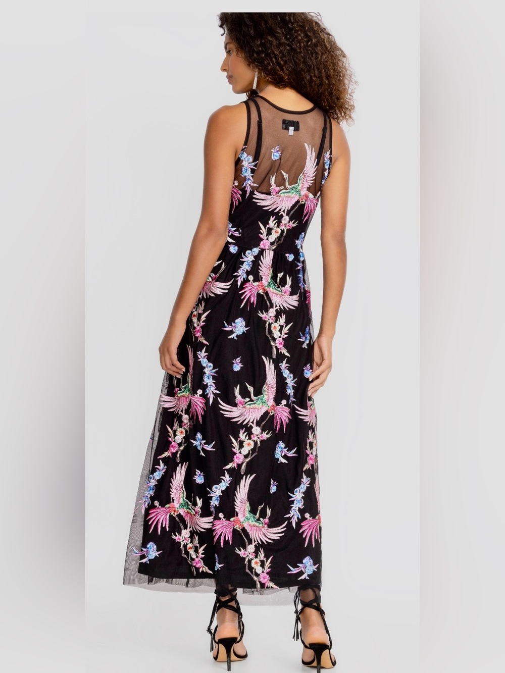 Johnny Was -Meol Mazzy A line Mesh Bird of Paradise Embroidered Dress (Slip) - Picture 2 of 13
